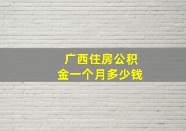 广西住房公积金一个月多少钱