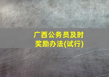 广西公务员及时奖励办法(试行)