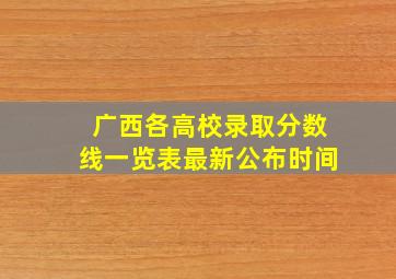 广西各高校录取分数线一览表最新公布时间