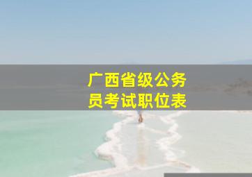 广西省级公务员考试职位表