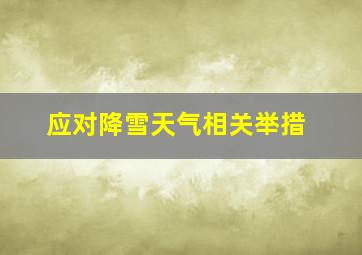 应对降雪天气相关举措