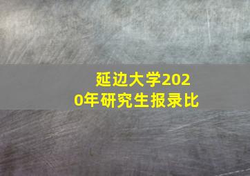 延边大学2020年研究生报录比