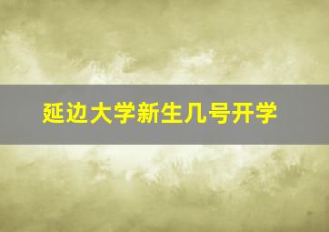 延边大学新生几号开学