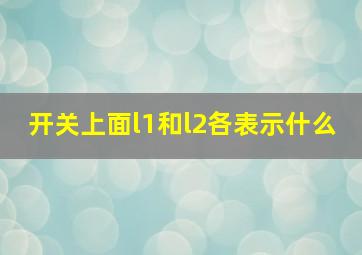 开关上面l1和l2各表示什么