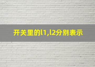 开关里的l1,l2分别表示