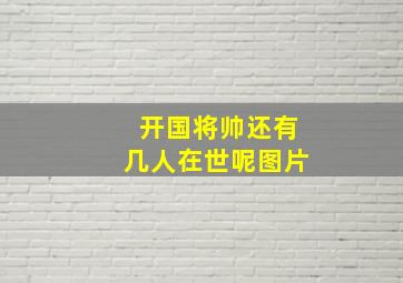 开国将帅还有几人在世呢图片