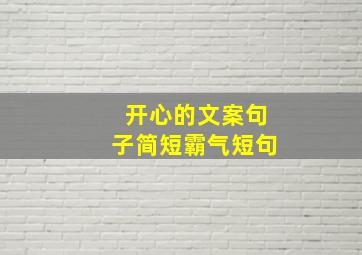 开心的文案句子简短霸气短句