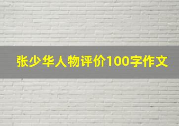 张少华人物评价100字作文