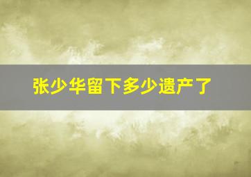 张少华留下多少遗产了