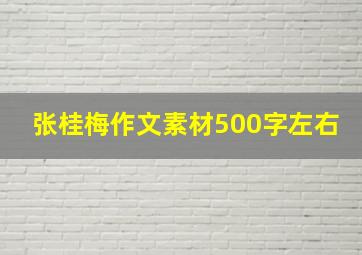 张桂梅作文素材500字左右