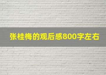 张桂梅的观后感800字左右