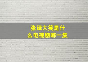 张译大笑是什么电视剧哪一集