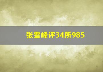 张雪峰评34所985