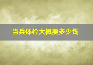 当兵体检大概要多少钱