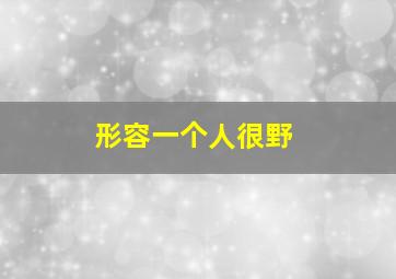 形容一个人很野