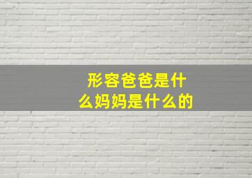 形容爸爸是什么妈妈是什么的