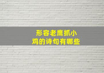 形容老鹰抓小鸡的诗句有哪些