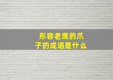 形容老鹰的爪子的成语是什么