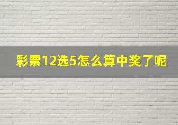 彩票12选5怎么算中奖了呢