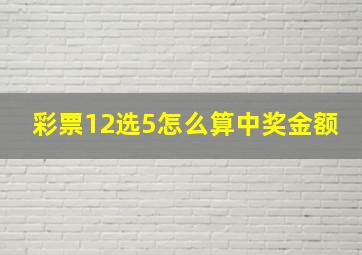 彩票12选5怎么算中奖金额