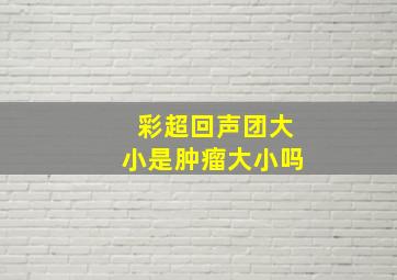 彩超回声团大小是肿瘤大小吗