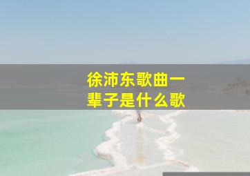 徐沛东歌曲一辈子是什么歌