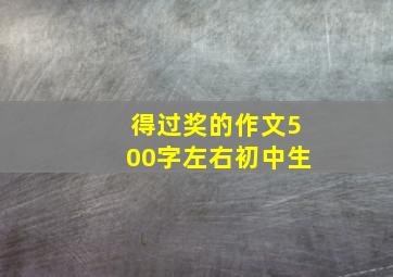 得过奖的作文500字左右初中生