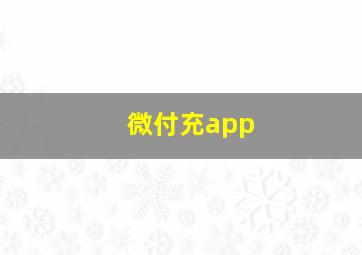 微付充app