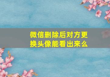 微信删除后对方更换头像能看出来么