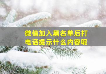 微信加入黑名单后打电话提示什么内容呢