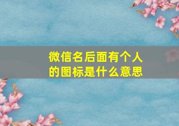 微信名后面有个人的图标是什么意思