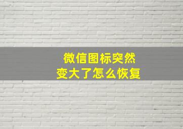 微信图标突然变大了怎么恢复