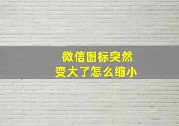 微信图标突然变大了怎么缩小