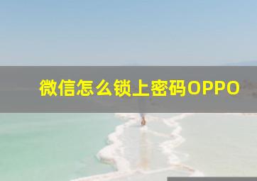 微信怎么锁上密码OPPO