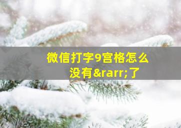 微信打字9宫格怎么没有→了