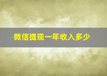 微信提现一年收入多少