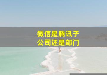 微信是腾讯子公司还是部门