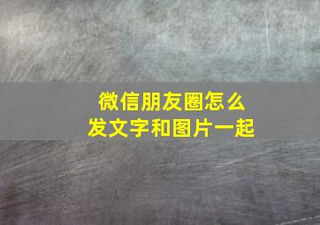 微信朋友圈怎么发文字和图片一起