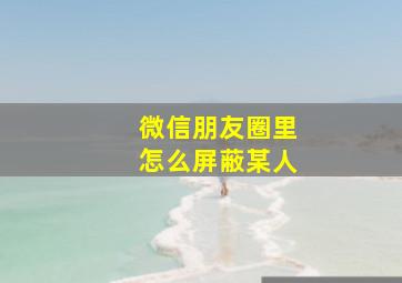 微信朋友圈里怎么屏蔽某人