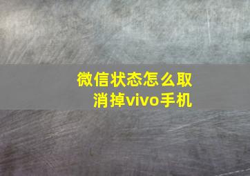 微信状态怎么取消掉vivo手机