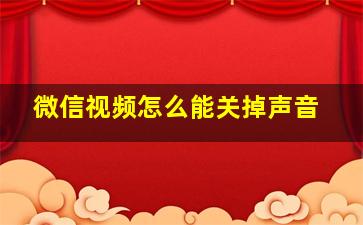 微信视频怎么能关掉声音