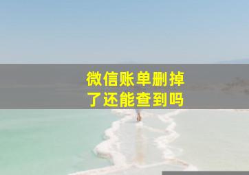 微信账单删掉了还能查到吗