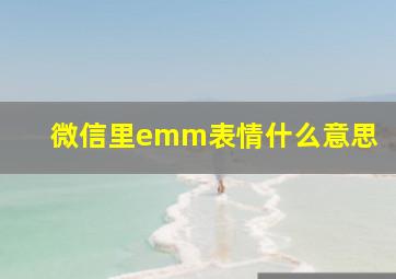 微信里emm表情什么意思