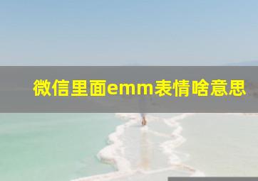 微信里面emm表情啥意思