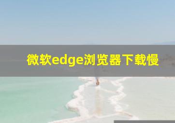 微软edge浏览器下载慢