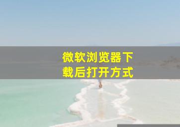 微软浏览器下载后打开方式