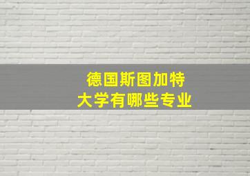 德国斯图加特大学有哪些专业