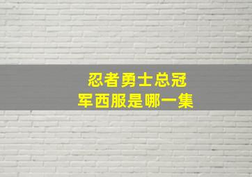 忍者勇士总冠军西服是哪一集