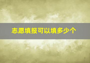 志愿填报可以填多少个