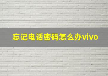 忘记电话密码怎么办vivo